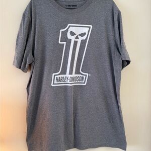 Harley-Davidson Charcoal Gray Logo T-Shirt PAWTUCKET RI AMERICAN LEGEND biker T